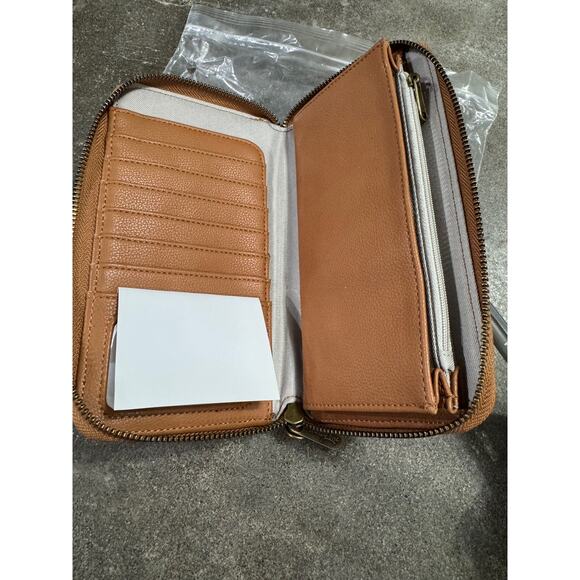 Thirty-One 31 All About the Benjamins Wallet NIP Caramel Smooth Pebble - Picture 4 of 6